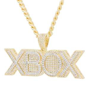Colgante de Lujo con Letra XBOX con Incrustaciones de Diamantes, con 30 Piedras de Moissanita en Forma de Diamante, Chapado en Oro de 18k, Joyería Hip Hop - Product Image 2