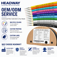 HEADWAY FCS-DSLA-4M012-AQ Kabel Trunk Optik Multimode OM4 12-Core Dalam Ruangan dengan Jaket LSZH GB/T 18380.33 Teruji Tahan Api untuk Pusat Data