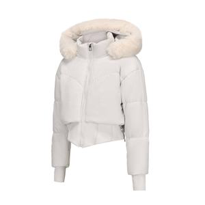 Puffy Pillar Fur Collar <b>Hooded</b> Fur <b>Coats</b> Puffer Jacket Fashion White Duck Down Jackets Female Women <b>Winter</b> <b>Ladies</b> Loose Overcoat - Product Image 1