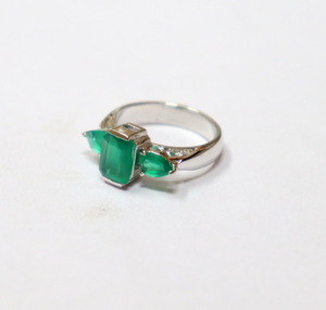 Bague de créateur en argent sterling 925 avec pierre précieuse en onyx vert plaqué rhodium pour mariage ou fête - Product Image 3