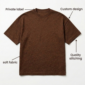 T-shirt en coton uni de haute qualité pour hommes, 100% coton, logo personnalisé, col rond, broderie sur le t-shirt - Product Image 5
