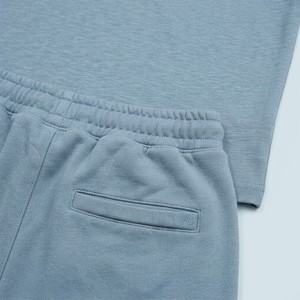Custom Men's <b>Light</b> Blue T Shirt And Shorts Set Casual Summer Two Piece <b>Lounge</b> Outfit Soft Cotton Crew Neck Matching Activewear - Product Image 3
