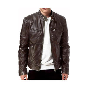 Veste d'hiver directe d'usine sur mesure pour hommes de haute qualité en cuir véritable à capuche Zip professionnel OEM ODM Service moins de prix - Product Image 1