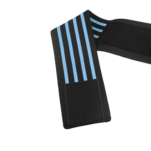 New Custom Logo Non-Slip Breathable Rubber <b>Knee</b> Wrap Elastic Compression <b>Support</b> <b>Straps</b> Unisex Weightlifting Gym Power-lifting - Product Image 3