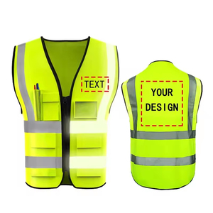 Gilet de sécurité réfléchissant personnalisé avec logo, classe 2 ANSI, haute visibilité, pour travailleurs routiers, en polyester avec poches en maille, vêtement de sécurité - Product Image 2