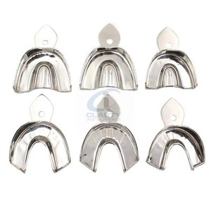 CLASTY INSTRUMENTS Plateau d'empreinte dentaire inférieur perforé en acier inoxydable réutilisable autoclavable mandibulaire pour alginate Classe I CE - Product Image 2