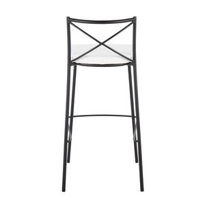 Set di 2 sgabelli da bar moderni Charlotte da 30 pollici, altezza fissa, in metallo nero e similpelle bianca - Product Image 5