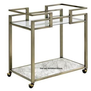 Chariot de rangement commercial en métal robuste fait main avec roues verrouillables, finition thermolaquée, étagères grande capacité - Product Image 3