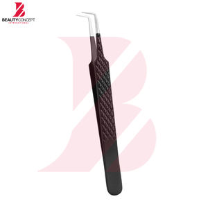 Pinces à cils noires, lot de 6, pointe en fibre, pinces à cils en acier inoxydable, pointe droite et courbée, pinces à cils pour greffe de cils - Product Image 3