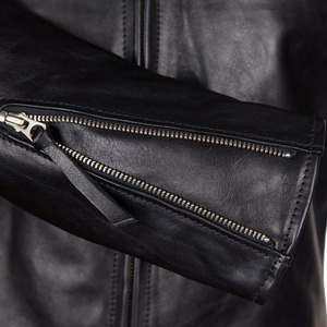 Giacca da uomo vintage in vera pelle invecchiata, classica da motociclista, di lusso, in pelle pieno fiore, all'ingrosso, alla moda - Product Image 4