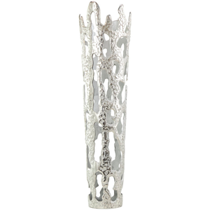 Premium Silver Finished Iron Handmade Eco-Friendly Lightweight Flower <b>Vase</b> <b>Unique</b> Coastal Design Rust Resistant Home Table Top - Product Image 5