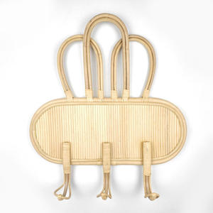 El precio más barato Ganchos colgantes de ratán hechos a mano Colgador decorativo montado en la pared en el baño - Product Image 3