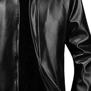 Chaqueta de cuero para motociclista con cuello de piel – Estilo robusto - Product Image 3