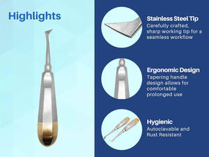 Elevador Dental Manual de Acero Inoxidable Ligero Cryer para Fácil Manejo, Izquierdo y Derecho, Duradero, Certificado CE por Dentavex - Product Image 5