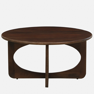 Walnut Finish Round Shape <b>Oval</b> Style Modern Folding Legs Eco Friendly Solid Mango Wooden Home Office Living Room <b>Coffee</b> <b>Tables</b> - Product Image 3