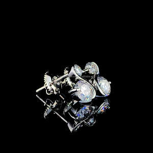 Piedra doble 1ct cada corte redondo Iced out pendiente en plata 925 Hip hop pendiente VVS moissanite diamante joyería para regalo de Navidad - Product Image 3