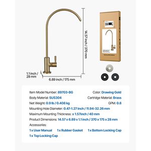 Depuratore d'Acqua per Rubinetto in Acciaio Inossidabile Senza Piombo con Filtro Antiruggine Durevole e Valvole per Acqua del Rubinetto - Product Image 4
