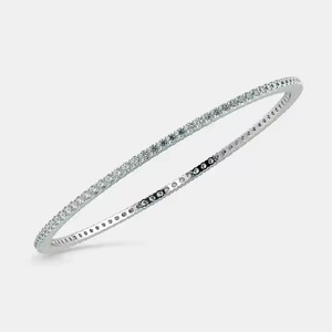 Pulsera de tenis chapada en oro blanco de 18 quilates con moissanita VVS de corte brillante redondo, joyería fina de plata de ley 925 - Product Image 1