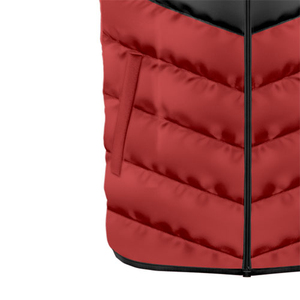 <b>Men's</b> Red And <b>Black</b> Color Blocked Puffer <b>Vest</b> Stand Collar Windproof High Quality Premium <b>Vest</b> Casual Winter Outer Wear OEM - Product Image 4