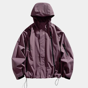 Chaqueta cortavientos personalizada premium con capucha y cremallera, impermeable, para senderismo al aire libre, con múltiples bolsillos, OEM B2B, para hombre, fabricada en EE. UU. - Product Image 3