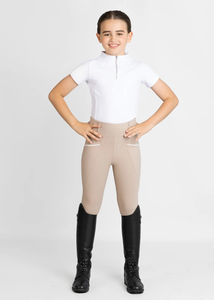 Pantalons d'équitation pour enfants, coupe slim, tissu extensible respirant, jodhpurs équestres durables pour les cours, la pratique et les concours. - Product Image 4