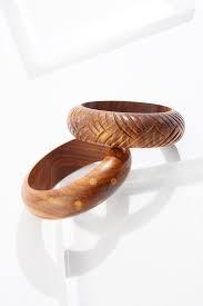 Craft Emporium Exports – Ensemble de bracelets en bois de luxe faits à la main, détails sculptés à la main, incrustation en laiton, style Sangria, design massif - Product Image 2