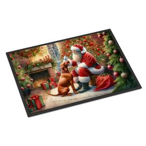New Vizsla Santa Claus <b>Doormat</b> Non-Slip Washable Low Pile 18H X 27W Indoor and Outdoor Entryway Rug Front Door Mat - Product Image 1