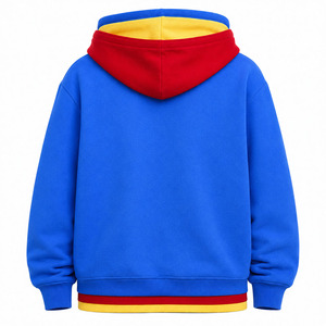 High Quality Unisex Heavy Weight Cotton <b>Three</b> Layers French Terry Blank Solid Plain Pullover Boxy Cropped Hoodies for Men Hoodie - Product Image 2