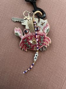 Beautiful Handmade Embroidered Beaded Key Ring with Premium Craftsmanship - Product Image 1