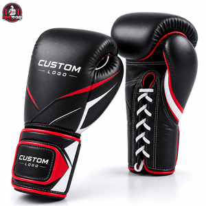 Service OEM/ODM, gants de boxe personnalisés avec logo, en cuir véritable, de haute qualité, à lacets, pour l'entraînement et les combats, durables, derniers modèles. - Product Image 4