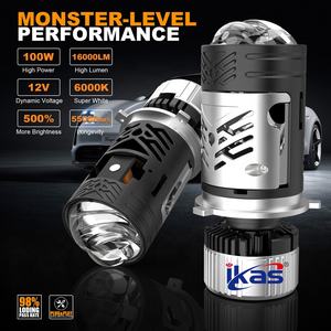 Proyector LED faro lente Mini H4 200 w/par 6000K coche Bi LED lente Luces H4 bombilla LED Luces láser gratis logo - Product Image 4