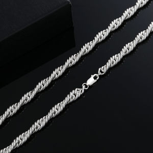 Sterling Silver Hip Hop Cuban Link Necklace with Lab Grown <b>Diamond</b> for <b>Men</b>-Trendy Jewelry - Product Image 2