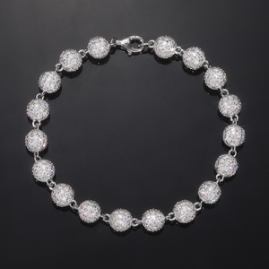Pulsera de Moissanita Redonda con Diseño de Racimo, Estilo Diamante de Lujo, Joyería Brillante Tipo Tenis, Elegante Regalo para Hombres y Mujeres - Product Image 4
