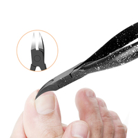 Pince à cuticules noire pour ongles incarnés, coupe-ongles, ciseaux de manucure, outil de pédicure, pince à peaux mortes