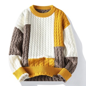 Pull-over Tendance Vintage 2026 de Qualité Supérieure, Tissé Respirant avec Logo Jacquard 3D sur le Devant, Pull Mode Homme Hiver en Laine Grossière - Product Image 3
