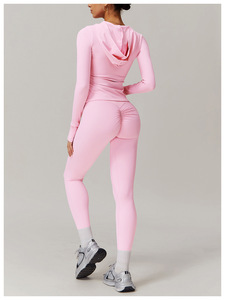 Conjunto Deportivo de 2 Piezas para Mujer, Leggings de Cintura Alta, Ropa Deportiva para Gimnasio, Yoga, Spandex/Nailon, Transpirable, de Secado Rápido, Ecológico - Product Image 3