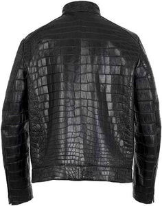 Chaqueta de Cuero Genuino Unisex Hecha a Medida con Diseño de Textura de Piel en Relieve, Estampado de Dibujos Animados en Patchwork, Cuello Alto, Moda de Invierno - Product Image 3