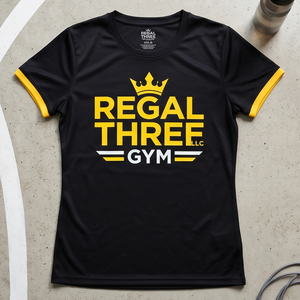 เสื้อยืดแขนสั้นคอวีผู้หญิง Regal สีดำขาว แห้งเร็ว 100% โพลีเอสเตอร์ เสื้อยืดออกกำลังกายสำหรับผู้หญิง เสื้อยืดฟิตเนสผู้หญิง - Product Image 4