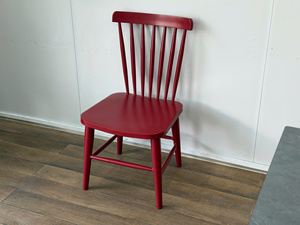 Modern Red Aluminium Dining Restaurant <b>Chair</b> Spindle <b>Back</b> Design Durable Eco-Friendly PU Leather Midcentury Style School Bedroom - Product Image 5