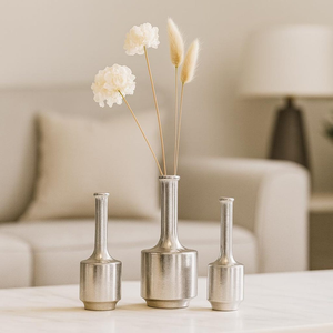 decorative Handcrafted Metal Iron <b>Vase</b> Premium Flower Holder Durable Lightweight Rust Resistant Home Office Hotel Restaurant - Product Image 6