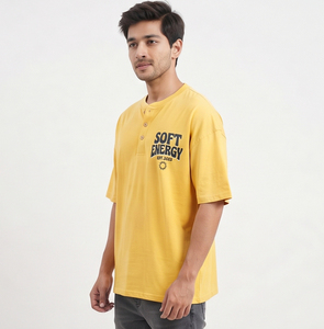 Baggy <strong>Men's</strong> Oversized <strong>Henley</strong> T-Shirt Short Sleeve Lightweight Casual Print Cotton Jersey Breathable Loose Fit <strong>Henley</strong> <strong>Top</strong> <strong>Men's</strong> - Product Image 3