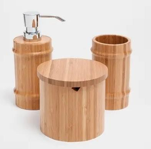 Ensemble de salle de bain moderne en bois écologique de luxe en cinq pièces, armoire latérale mince gain de place, porte-savon intégré, élégant et décoratif HA - Product Image 1