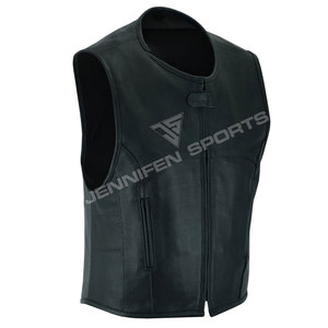 100% Perforated <b>Leather</b> Vest Men's <b>jackets</b> Motorcycle Style Zipper Slim <b>Sleeveless</b> Streetwear Men Motorcycle Short <b>Jacket</b> - Product Image 2