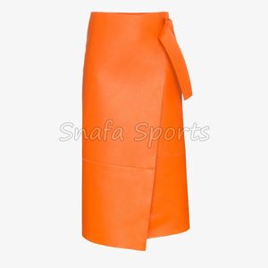 New Plus Size European Style High Waist <b>Split</b> Pencil Genuine Sheepskin Lambskin Leather <b>Skirt</b> - Product Image 5