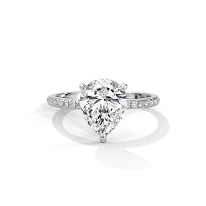 Pear Cut Moissanite Engagement <b>Ring</b> White Gold Plated 925 Sterling <b>Silver</b> Prong <b>Set</b> Wedding Band for Women - Product Image 1