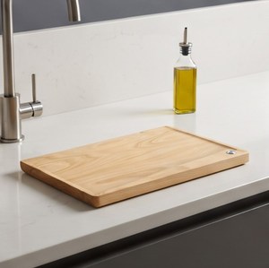 Tabla de cortar rectangular vintage de vidrio templado con diseño de patrón de grano de madera - Product Image 6