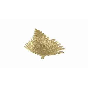 Bandeja Decorativa de Cerámica Ecológica con Forma de Hoja Dorada, Hecha a Mano, Estilo Americano Moderno - Product Image 1