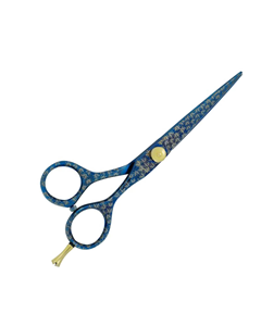 Durable Lightweight Salon Hair Cutting Scissors <b>Barber</b> Shears Hairdressing Scissors Sharp <b>Blade</b> Blue Patterned Design - Product Image 2