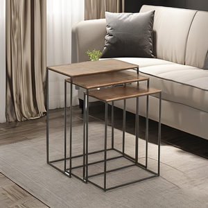 Mayorista de mesa auxiliar de metal Juego de 3 piezas Tapa rectangular para muebles de sala de estar y dormitorio - Product Image 4