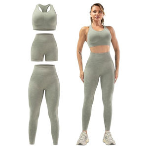 Conjuntos de Yoga sin Costuras de Moda de Verano para Mujer, Ropa Deportiva para Gimnasio, Fitness y Correr al Aire Libre, Sujetador Deportivo con Almohadillas, Cintura Alta y Bordado - Product Image 1